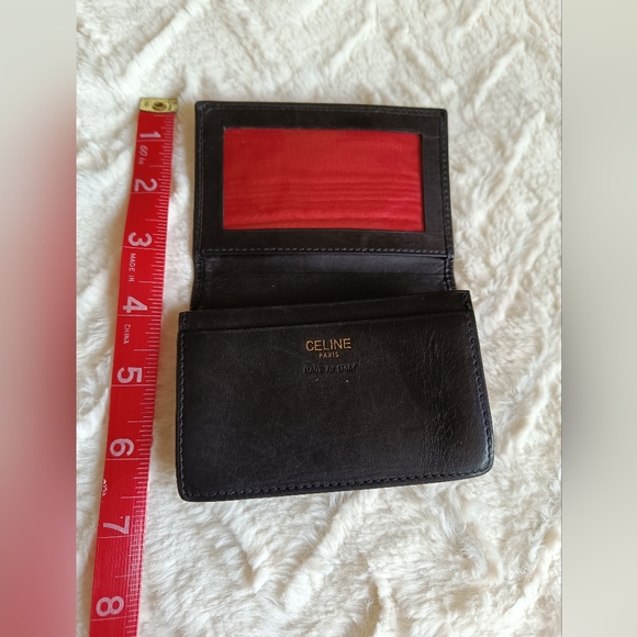 Rare Celine Card Holder/Wallet with Red Interior - Picture 1 of 15